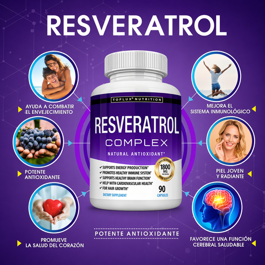 🔥 RESVERATROL COMPLEX TOPLUX (60 CÁPSULAS)