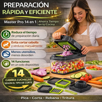 🥒🥕🥗PICADOR MULTIFUNCIONAL 14 EN 1🥒🥕🥗