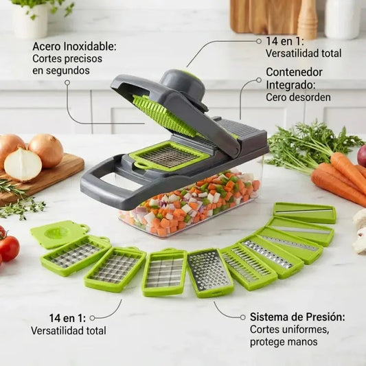 🥒🥕🥗PICADOR MULTIFUNCIONAL 14 EN 1🥒🥕🥗